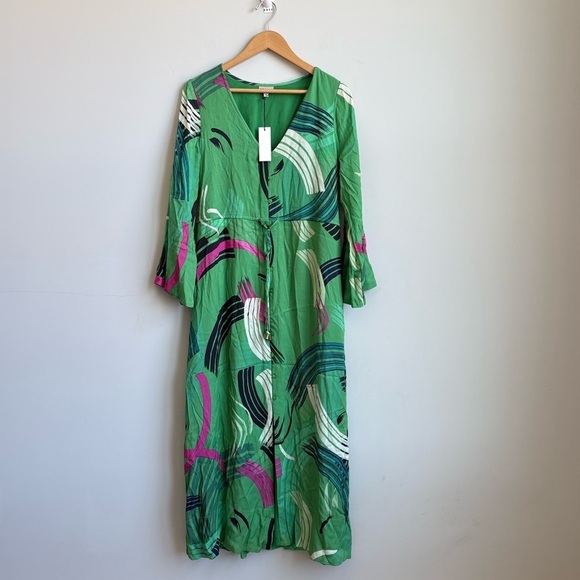 NWT ANTHROPOLOGIE THE ODELLS KIMONO MAXI DRESS Size Medium - Picture 4 of 9